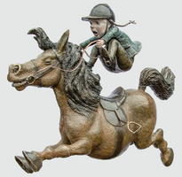 Thelwell Pony and Rider Bronze Garden Sculpture